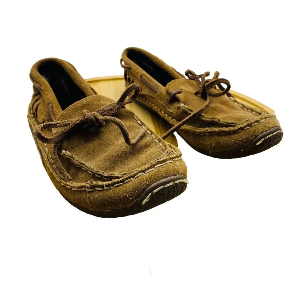 Durango Kid Size 3 Brown Suede Santa Fe Low Rise 1”‎ Moccasins Loafers Shoes